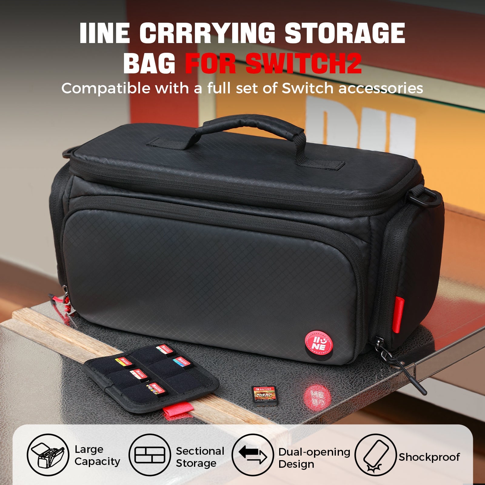 IINE Carrying Storage Bag for Nintendo Switch 2 (Black) (L1122)