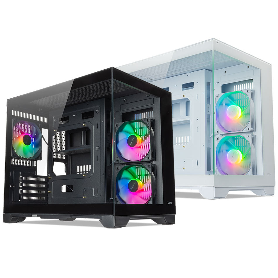 Tecware VX90M MATX Dual Tempered Glass Panoramic PC Case | DataBlitz