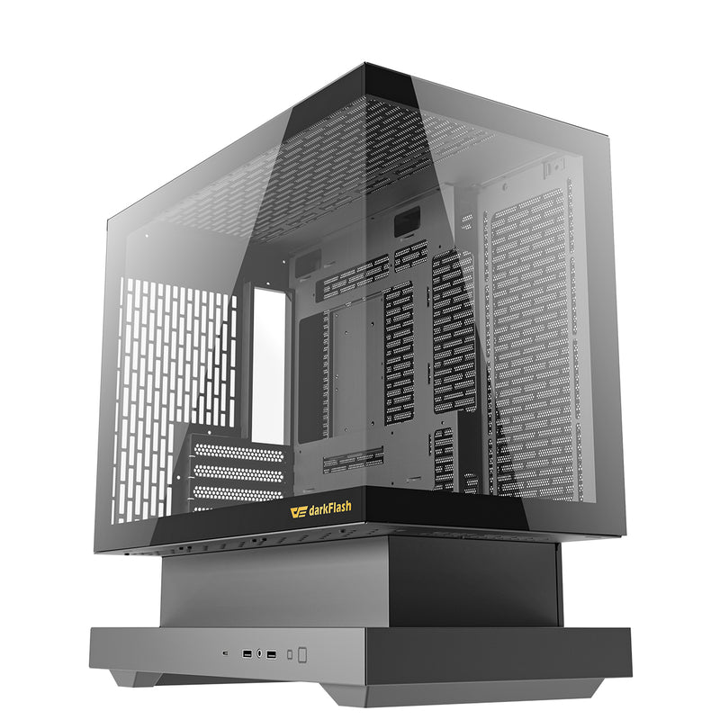 DarkFlash Floatron F1 Art Ultra TG Panel M-ATX PC Case (Black)