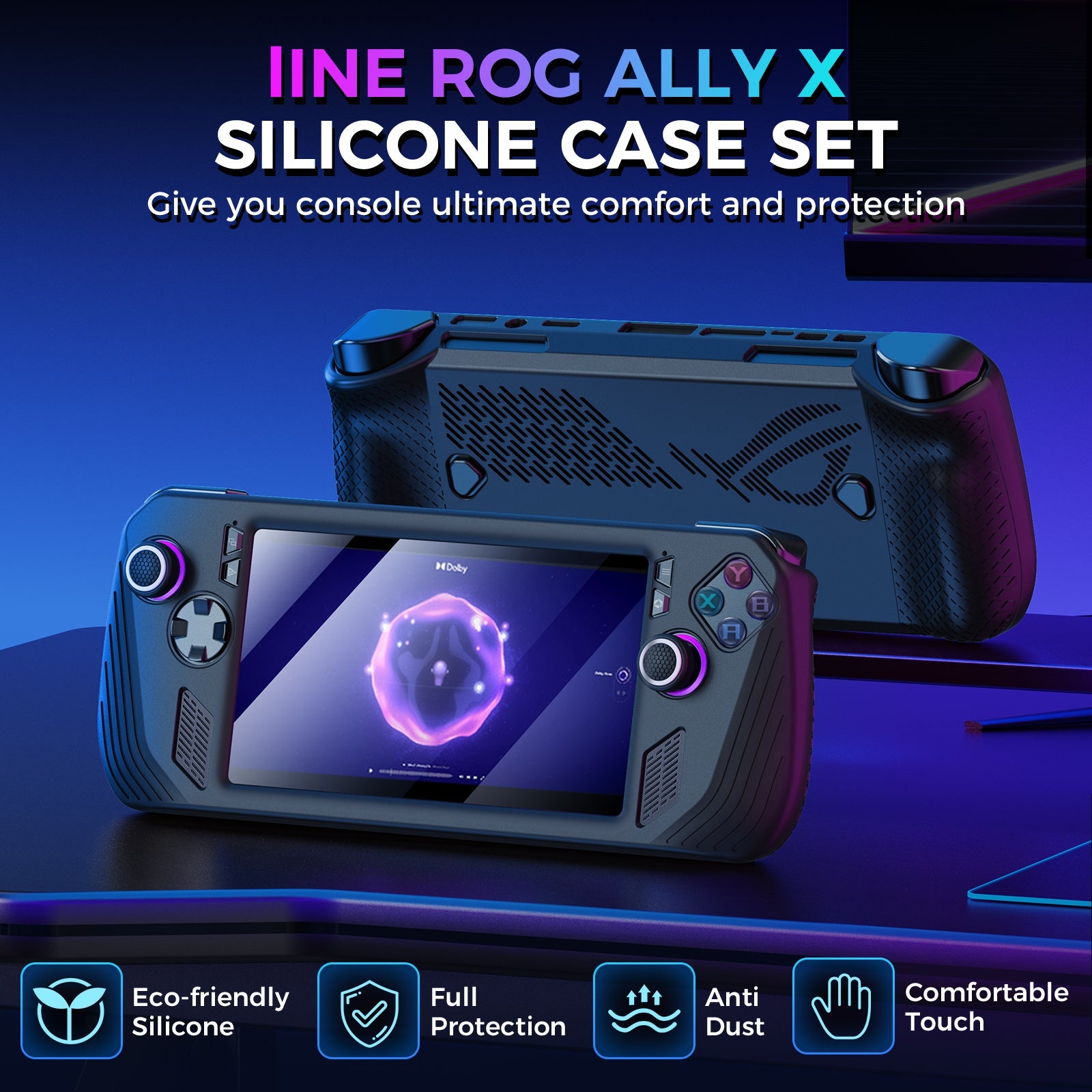 IINE Silicone Case Set for ROG Ally X (Black) (L1043)