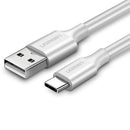 Ugreen USB-A 2.0 to USB-C Cable Nickel Plating - 2m (White)