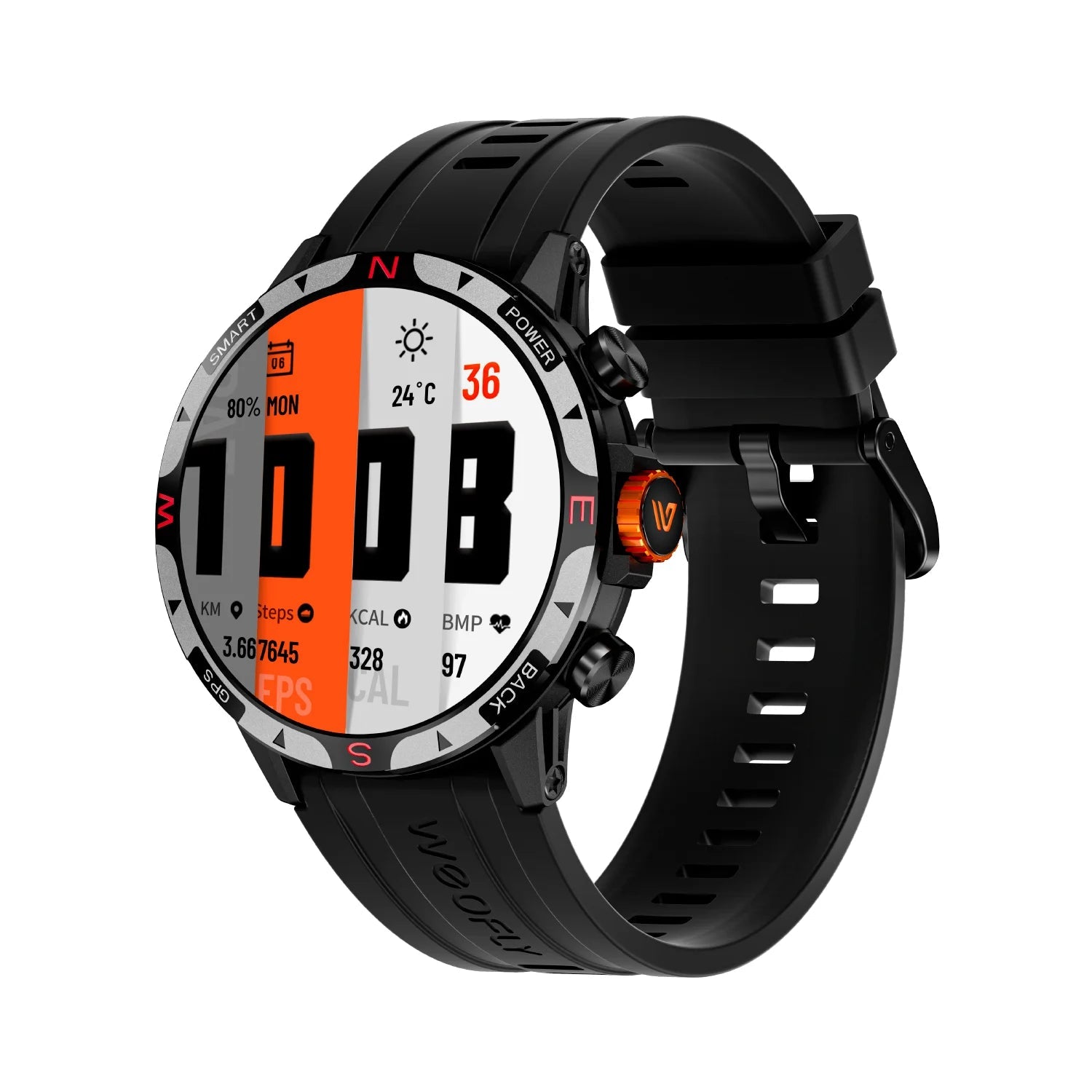 Weofly Conquer 2 Smartwatch (Black, Silver)