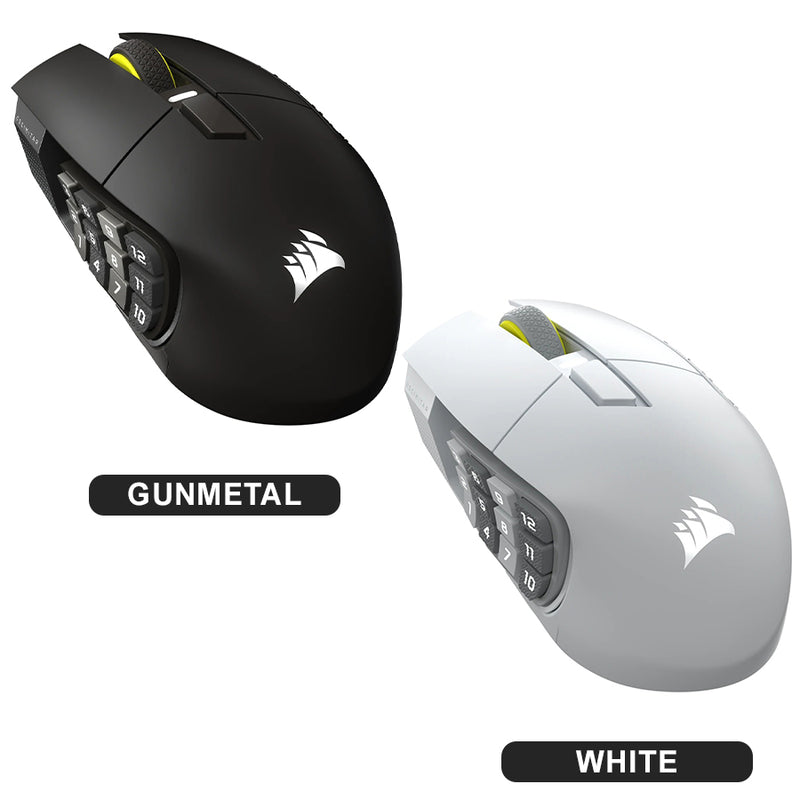 Corsair Scimitar Elite Wireless SE MMO Gaming Mouse (Gunmetal, White)