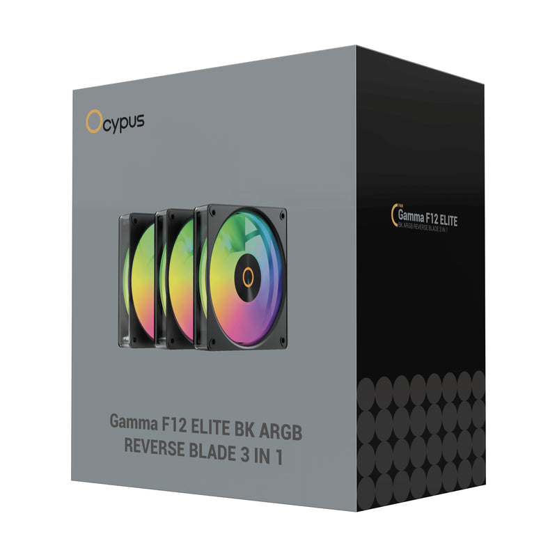 Ocypus Gamma F12 Elite ARGB Reverse Blade 3-in-1 120mm PWM Fan with Transparent Frame | DataBlitz