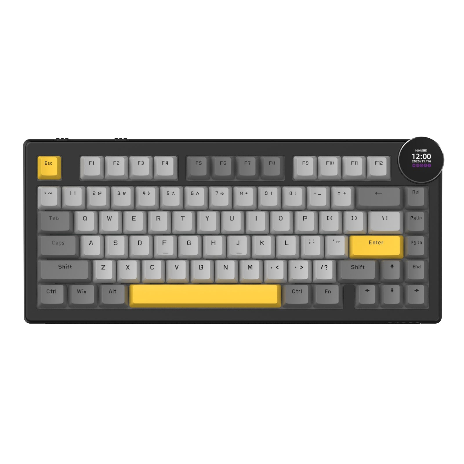Ajazz AK820 V2 RGB Tri-Mode Mechanical Keyboard (Black/Grey/Yellow)