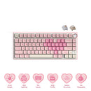 Royal Kludge R75 QMK Single-Mode RGB 81 Keys Hot-Swappable Mechanical Keyboard Pink Melody (Cream, Beige Switch)