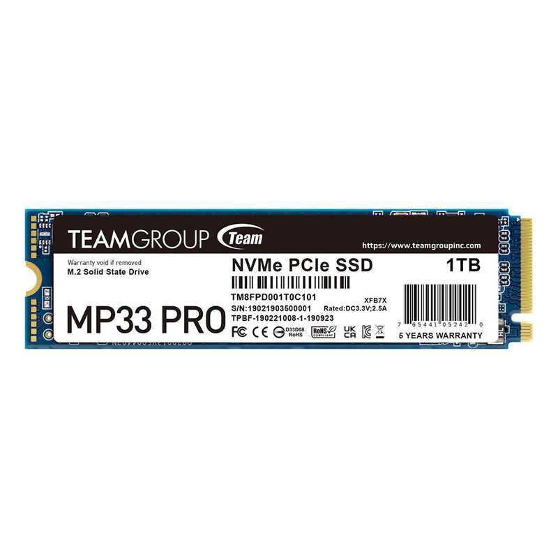 Teamgroup MP33 Pro 1TB M.2 2280 PCIe 3.0 X4 With NVMe 1.3 3d NAND Internal SSD | DataBlitz