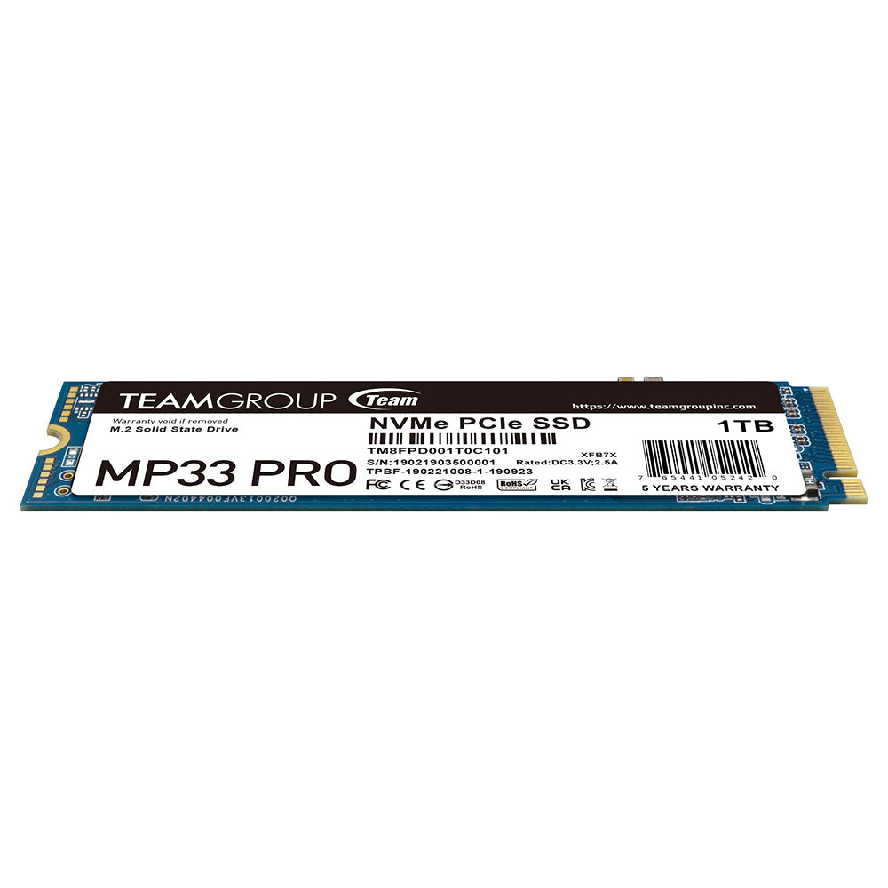 Teamgroup MP33 Pro 1TB 2280 PCIe X4 With NVMe 3d NAND Internal  SSD (TM8FPD001T0C101)