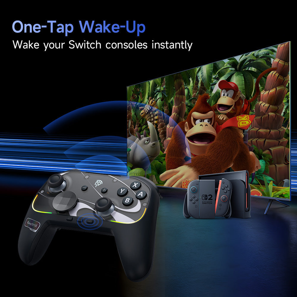 EasySMX S10 Gaming Controller with TMR Sticks, HD Rumble, Swappable D-pad