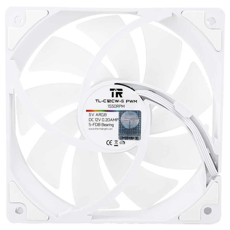 Thermalright TL-C12CW-S ARGB 120mm High Performance PWM Case Fan (White)