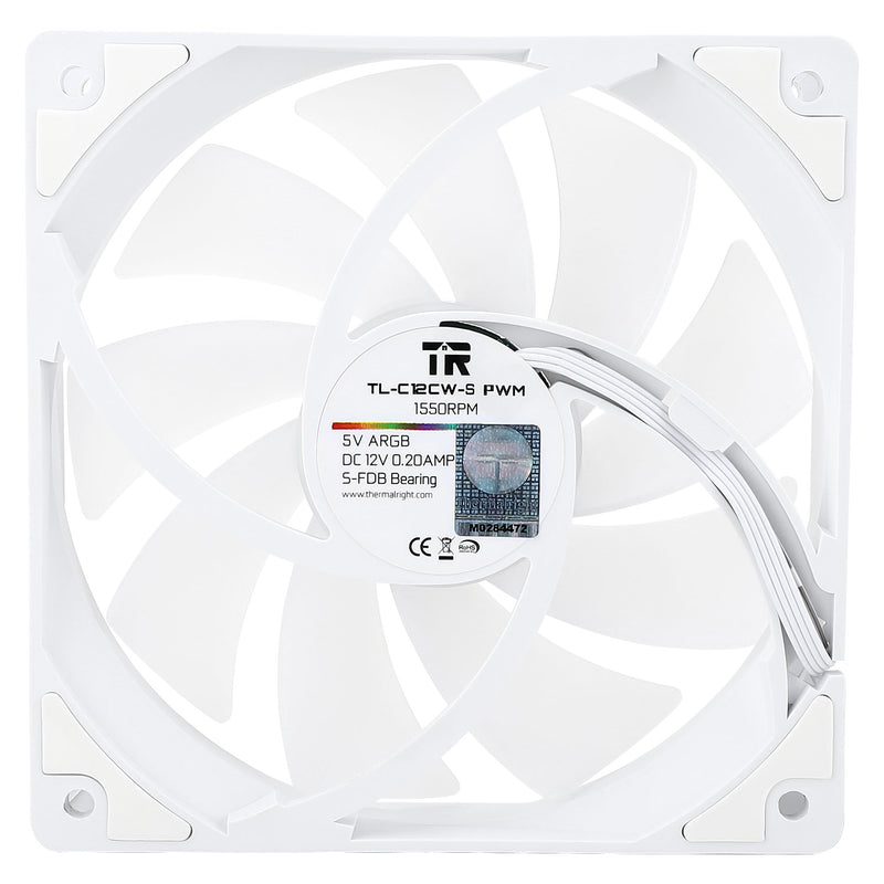 Thermalright TL-C12CW-S ARGB 120mm High Performance PWM Case Fan (White) (3-Pack)