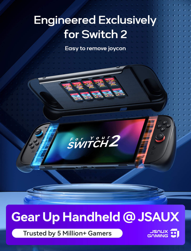 JSAUX Shock-Absorbent Split Storage Case for Nintendo Switch 2 (Black)