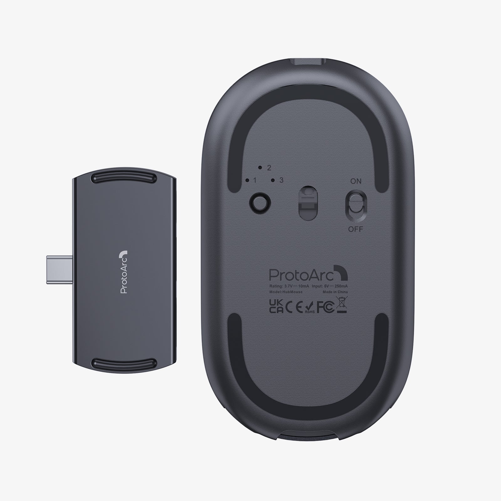 ProtoArc HubMouse 2-in-1 Swappable Modular HubMouse