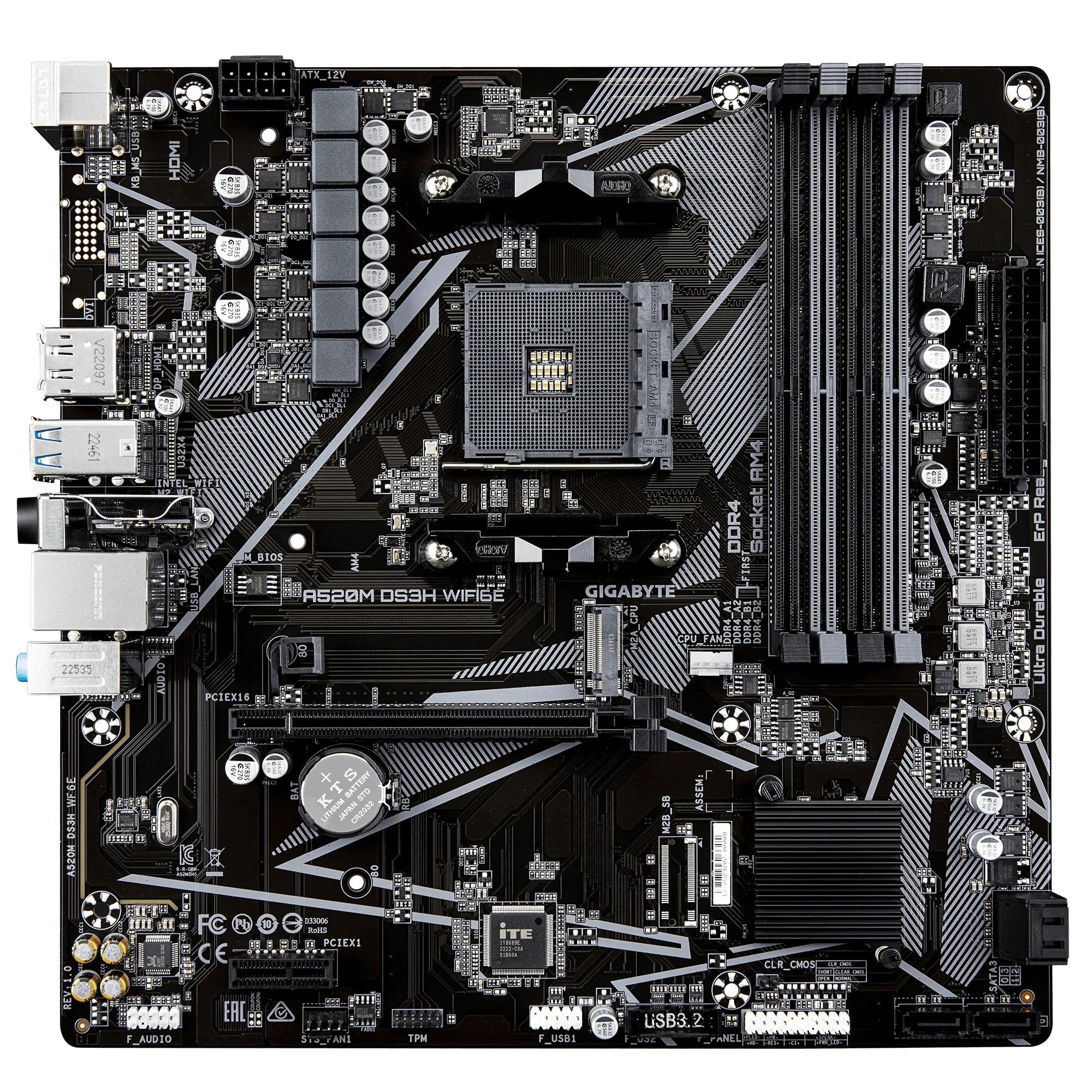 Gigabyte A520M DS3H WiFi6E DDR4 AMD UD Motherboard