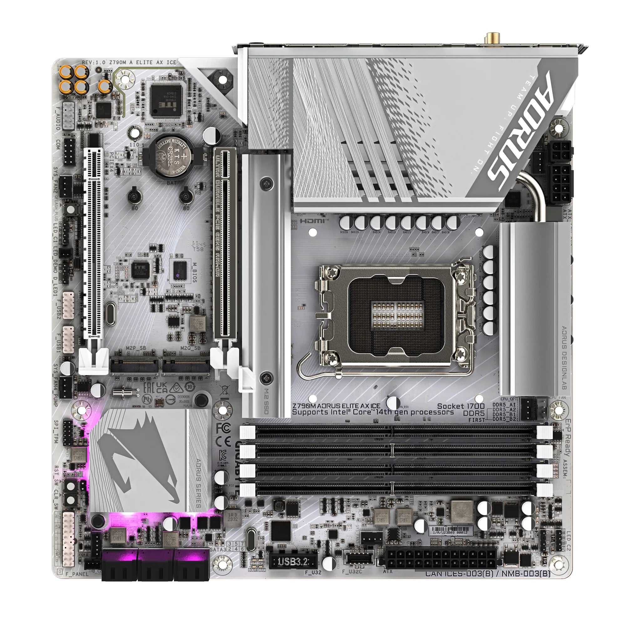 Gigabyte Z790M Aorus Elite AX Ice Gaming Motherboard