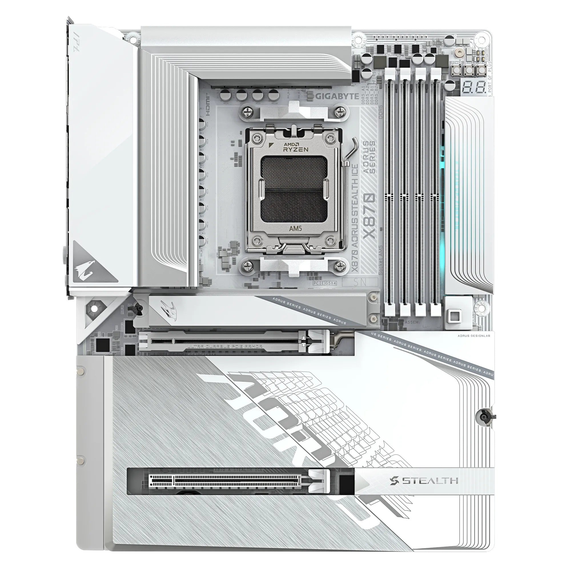 Gigabyte X870 Aorus Stealth Ice DDR5 AMD Gaming Motherboard