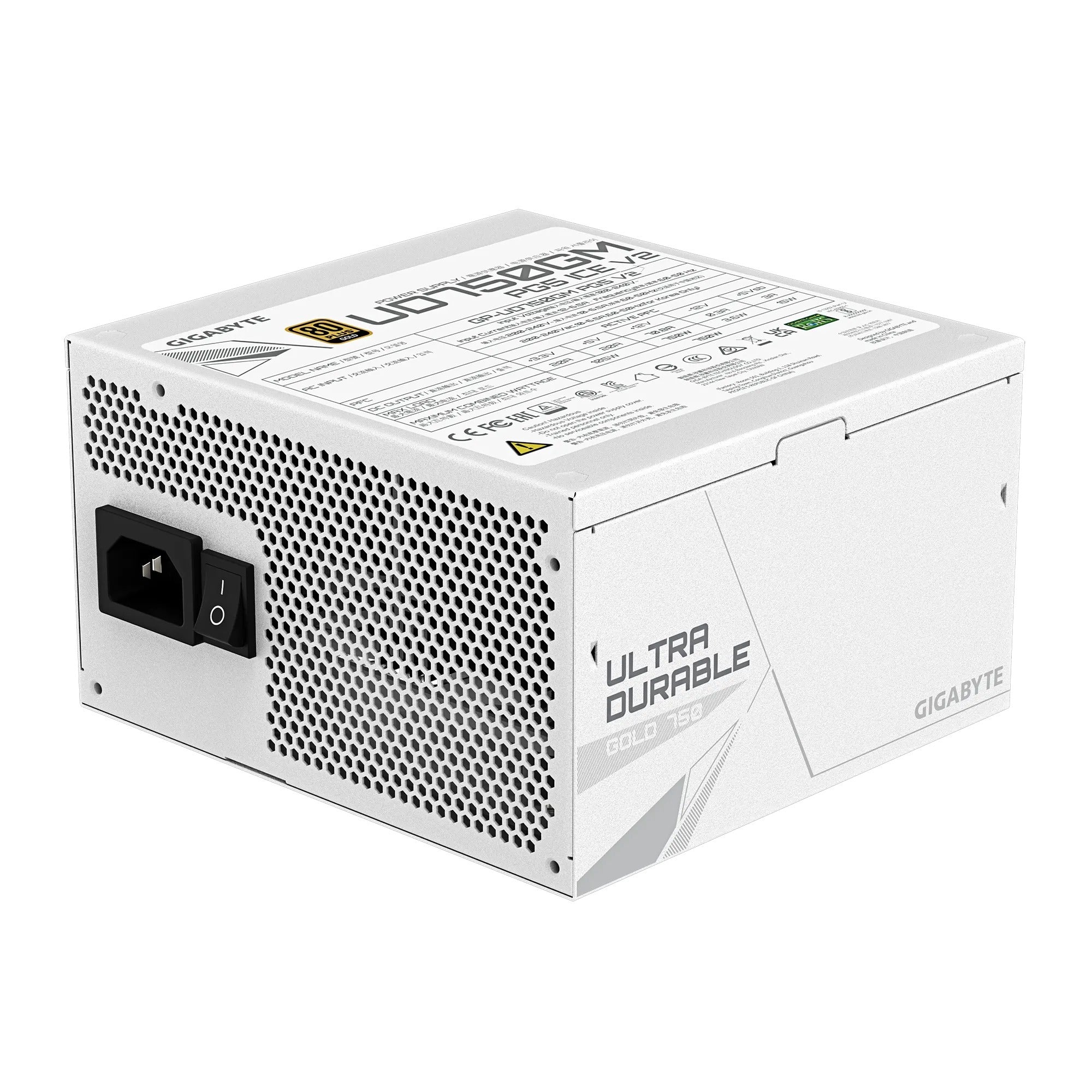 Gigabyte UD750GM PG5 V2 Ice 750W ATX 3.1 PCIe Gen 5.1 80+ Gold Modular Power Supply
