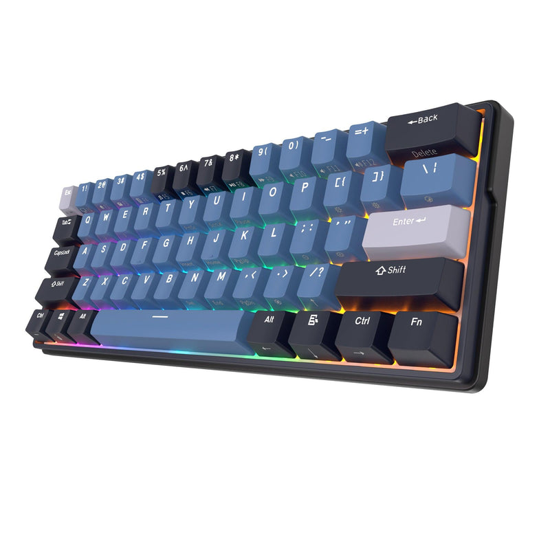 Royal Kludge RK61PLUS Tri-Mode RGB 61 Keys Hot Swappable Mechanical Keyboard Black (Blue Switch) - DataBlitz