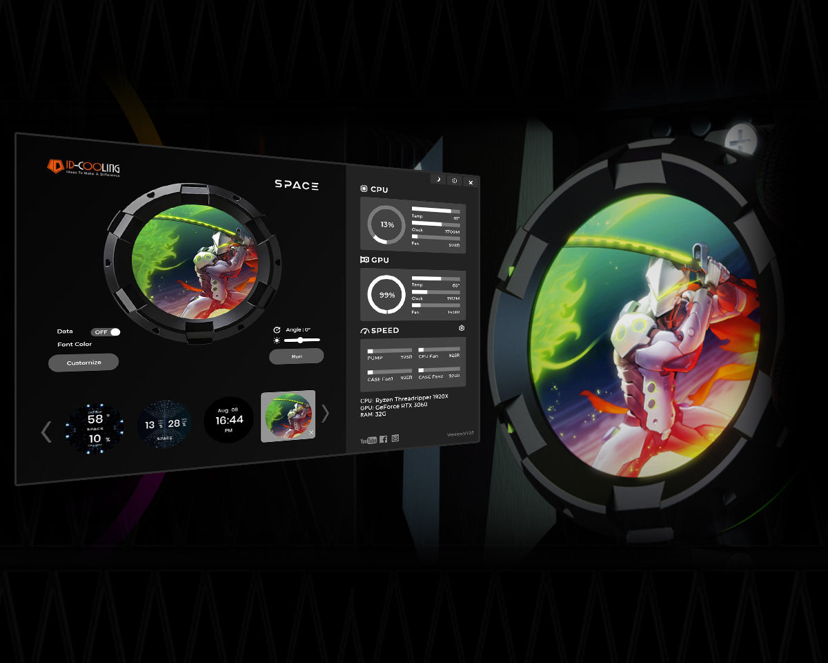 ID-Cooling SL360 LCD 360mm AIO Liquid CPU Cooler | DataBlitz