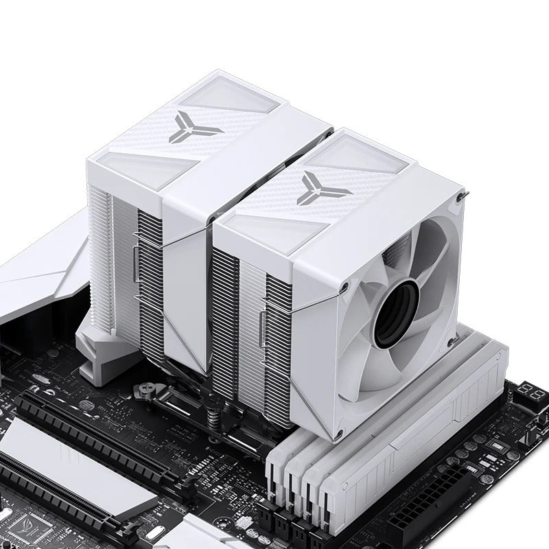 Jonsbo CR-1400 DV2 ARGB Silent Series 90MM Dual-Fan / Dual-Tower CPU Cooler (White)