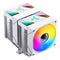 Jonsbo CR-1400 DV2 ARGB Silent Series 90MM Dual-Fan / Dual-Tower CPU Cooler (White)