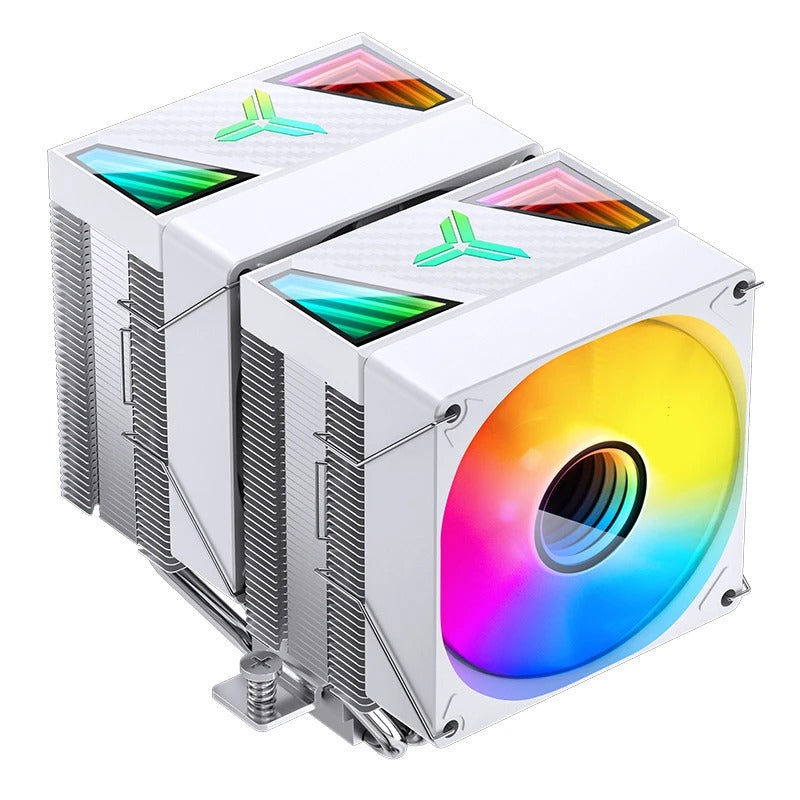Jonsbo CR-1400 DV2 ARGB Silent Series 90MM Dual-Fan / Dual-Tower CPU Cooler (White)