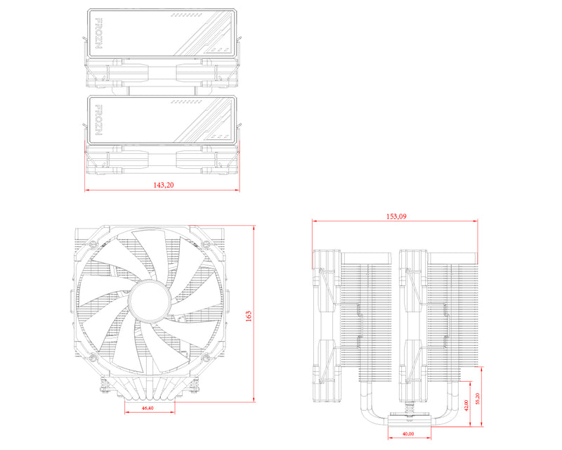 ID-Cooling Frozn A720 7 Heatpipe 2x140mm 4Pin PWM CPU Cooler (Black)