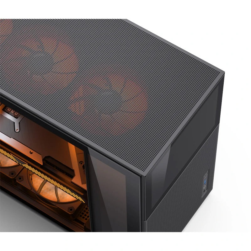 Jonsbo D31 Mesh M-ATX Computer Case (Black, White) + Jonsbo DS8 8" Display Secondary Screen (Black, White)