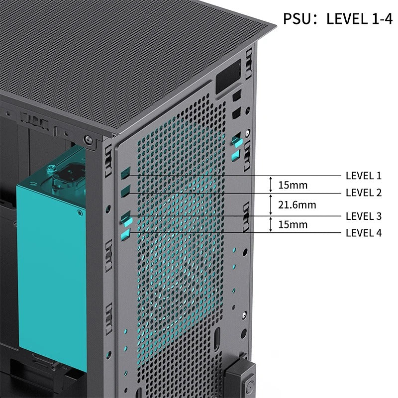 Jonsbo D41 Mesh ATX Computer Case (Black, White) + Jonsbo DS8 8" Display Secondary Screen 