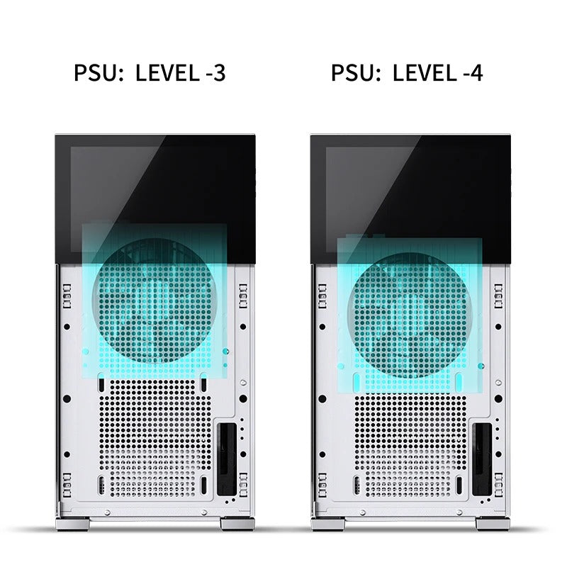 Jonsbo D41 Mesh ATX Computer Case (Black, White) + Jonsbo DS8 8" Display Secondary Screen 