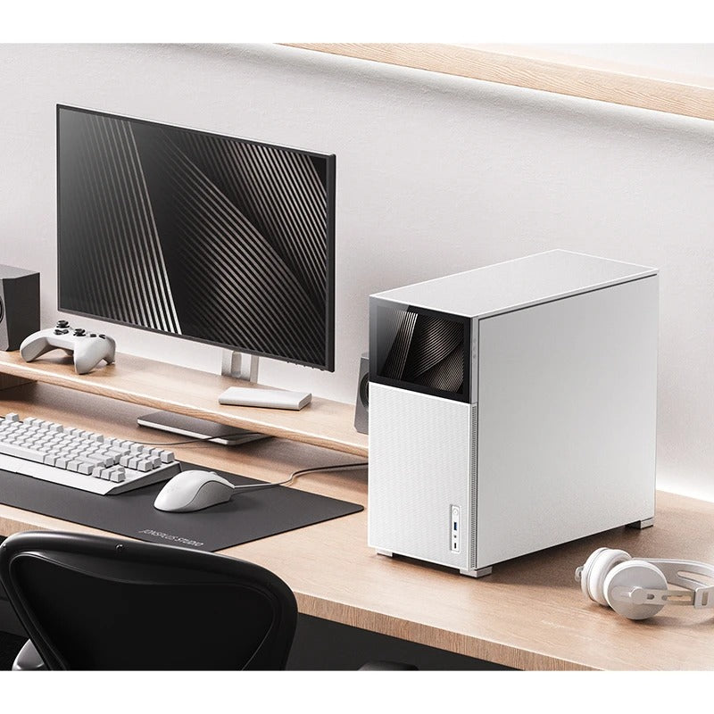 Jonsbo D41 Mesh ATX Computer Case (Black, White) + Jonsbo DS8 8" Display Secondary Screen 