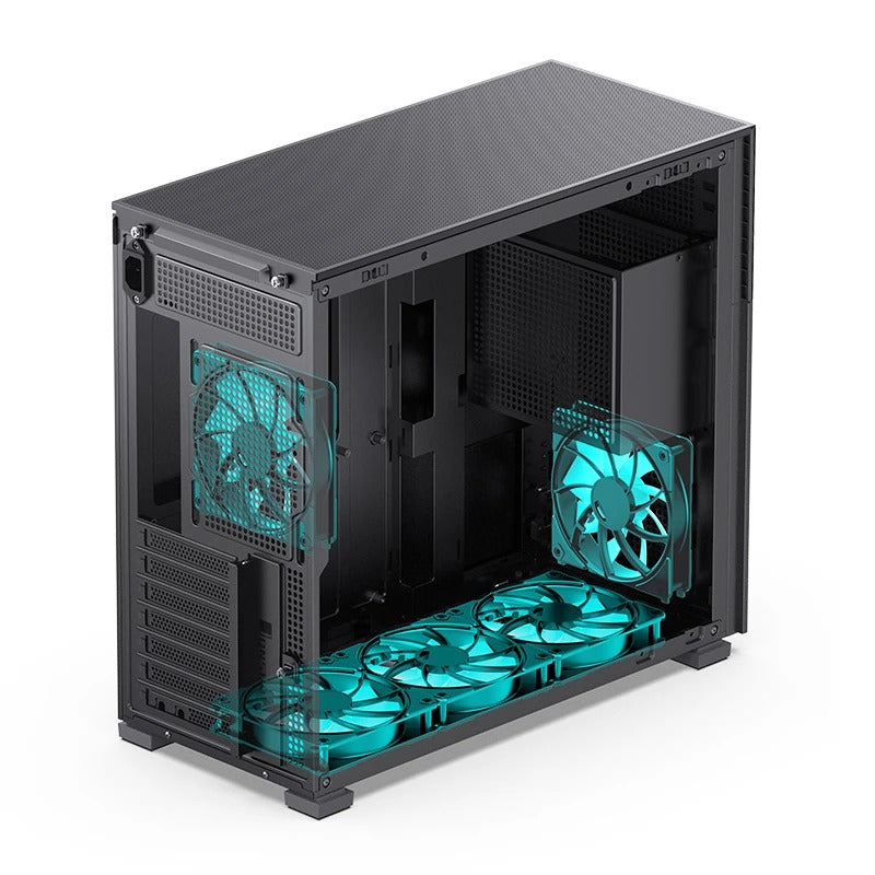 Jonsbo D41 Mesh ATX Computer Case (Black, White) + Jonsbo DS8 8" Display Secondary Screen 