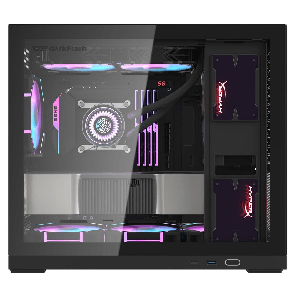 DarkFlash DS210 Luxury M-ATX Tempered Glass Side Panel PC Case