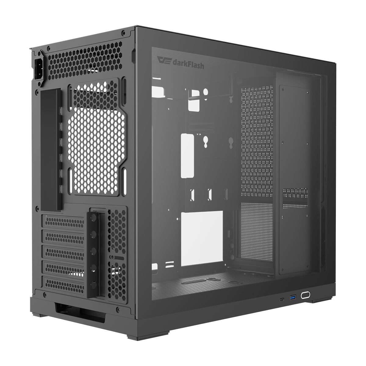 DarkFlash DS210 Luxury M-ATX Tempered Glass Side Panel PC Case