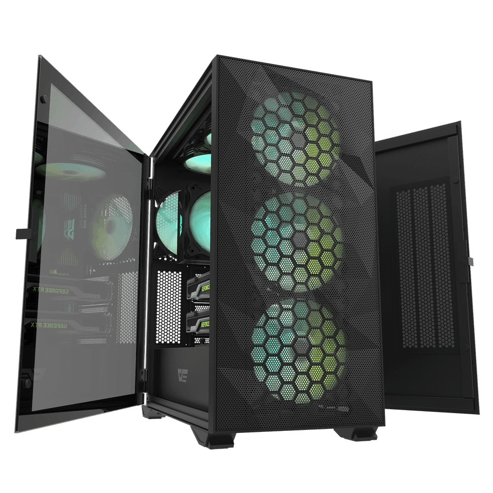 Darkflash DLX21 Mesh EATX PC Case (Black, White)