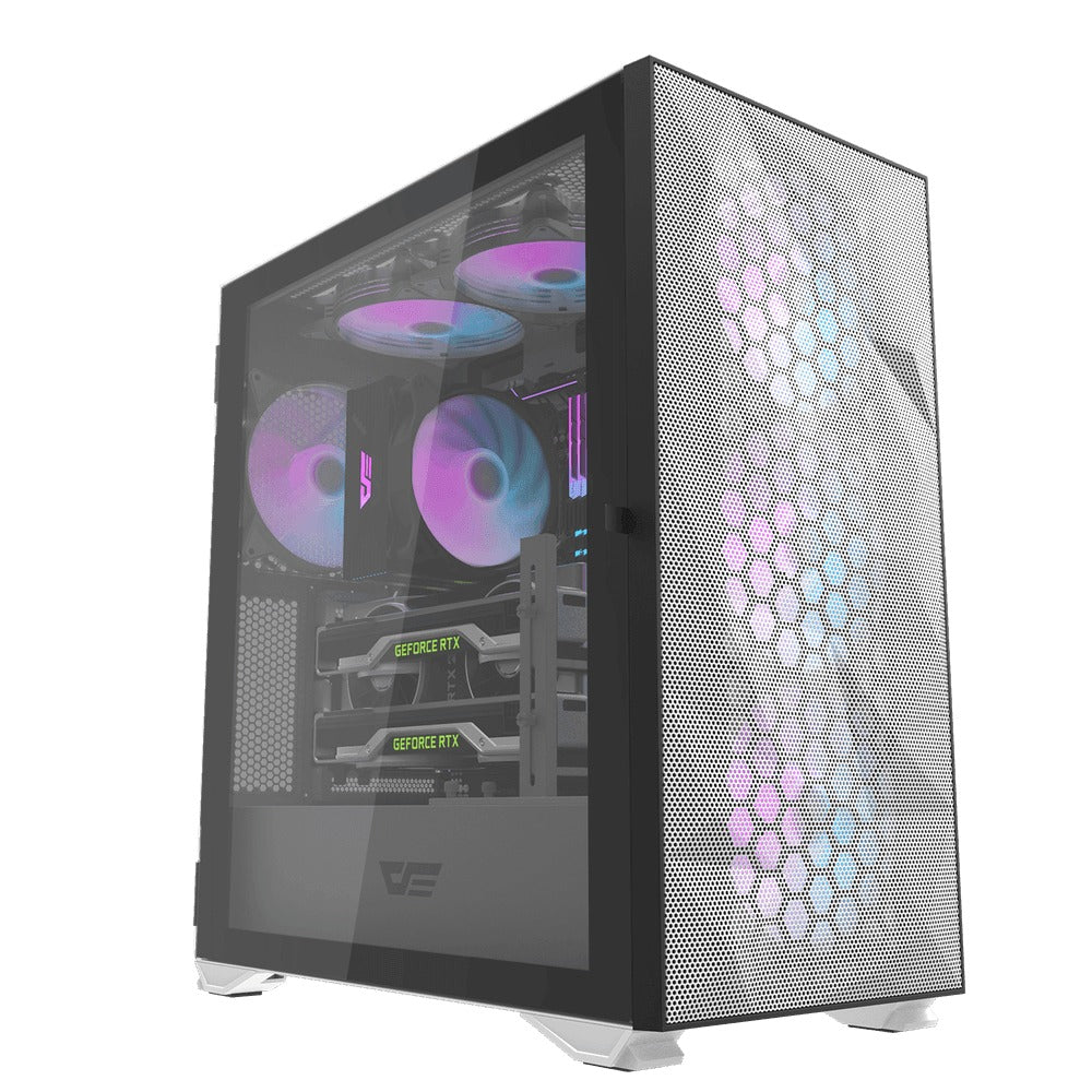 Darkflash DLX21 Mesh EATX PC Case (Black, White)