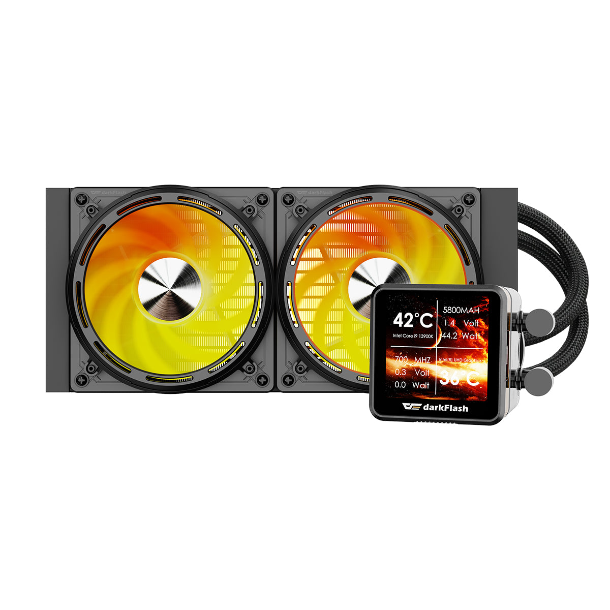DarkFlash Explore DE240 AIO 240mm Liquid CPU Cooler (Black, White)