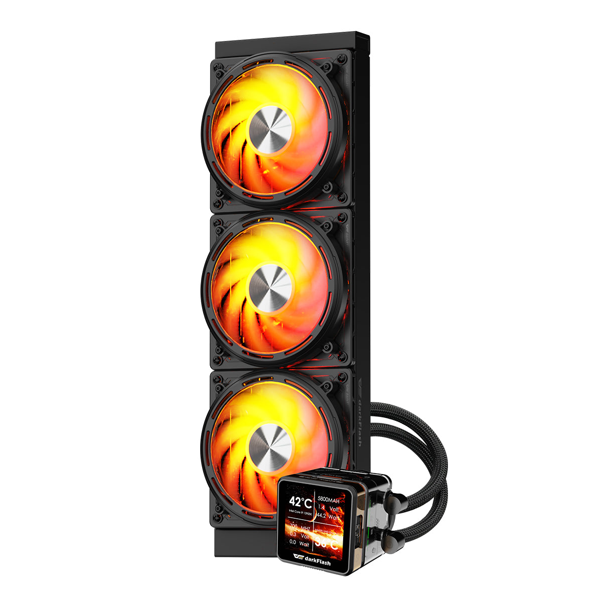 DarkFlash Explore DE360 AIO 360mm Liquid CPU Cooler (Black, White)