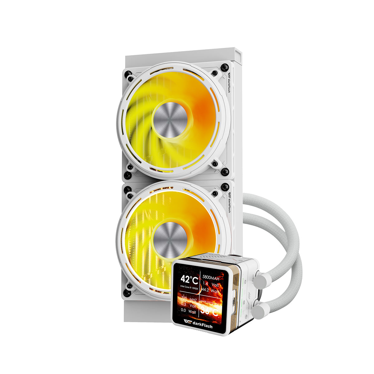 DarkFlash Explore DE240 AIO 240mm Liquid CPU Cooler (Black, White)