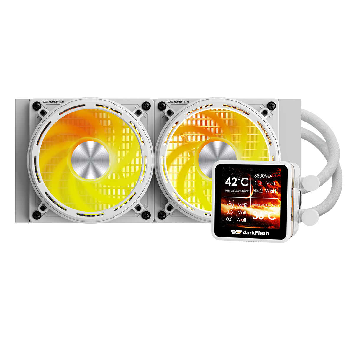 DarkFlash Explore DE240 AIO 240mm Liquid CPU Cooler (Black, White)