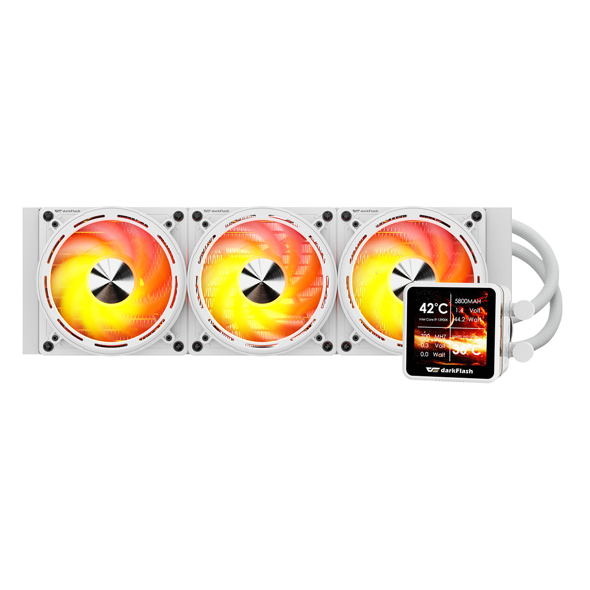 DarkFlash Explore DE360 AIO 360mm Liquid CPU Cooler (Black, White)