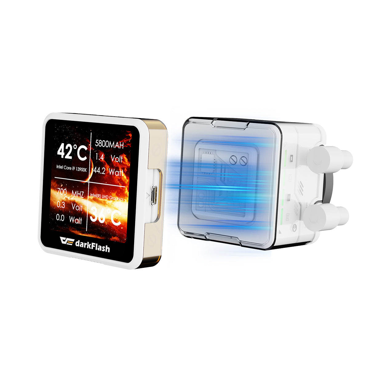 DarkFlash Explore DE240 AIO 240mm Liquid CPU Cooler (Black, White)