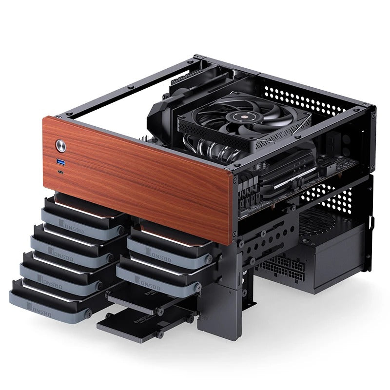 Jonsbo N4 NAS Computer Case (Black, White) - Main Image