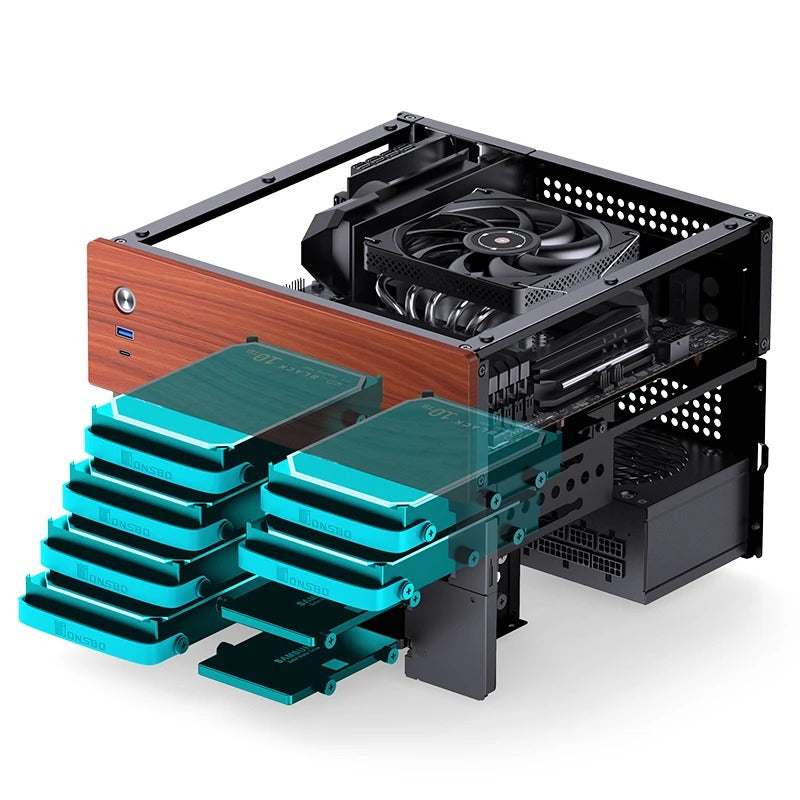 Jonsbo N4 NAS Computer Case (Black, White)