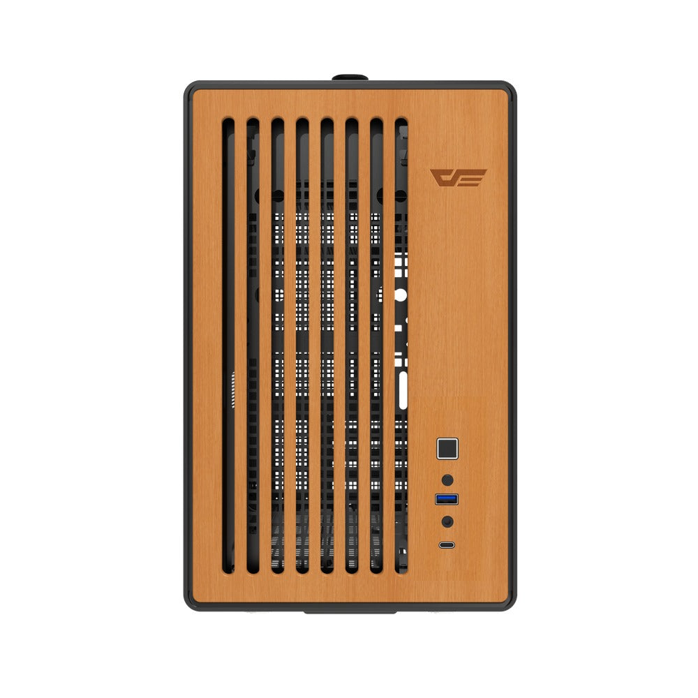 DarkFlash WD200 Wood Edition M-ATX PC Case (Black)