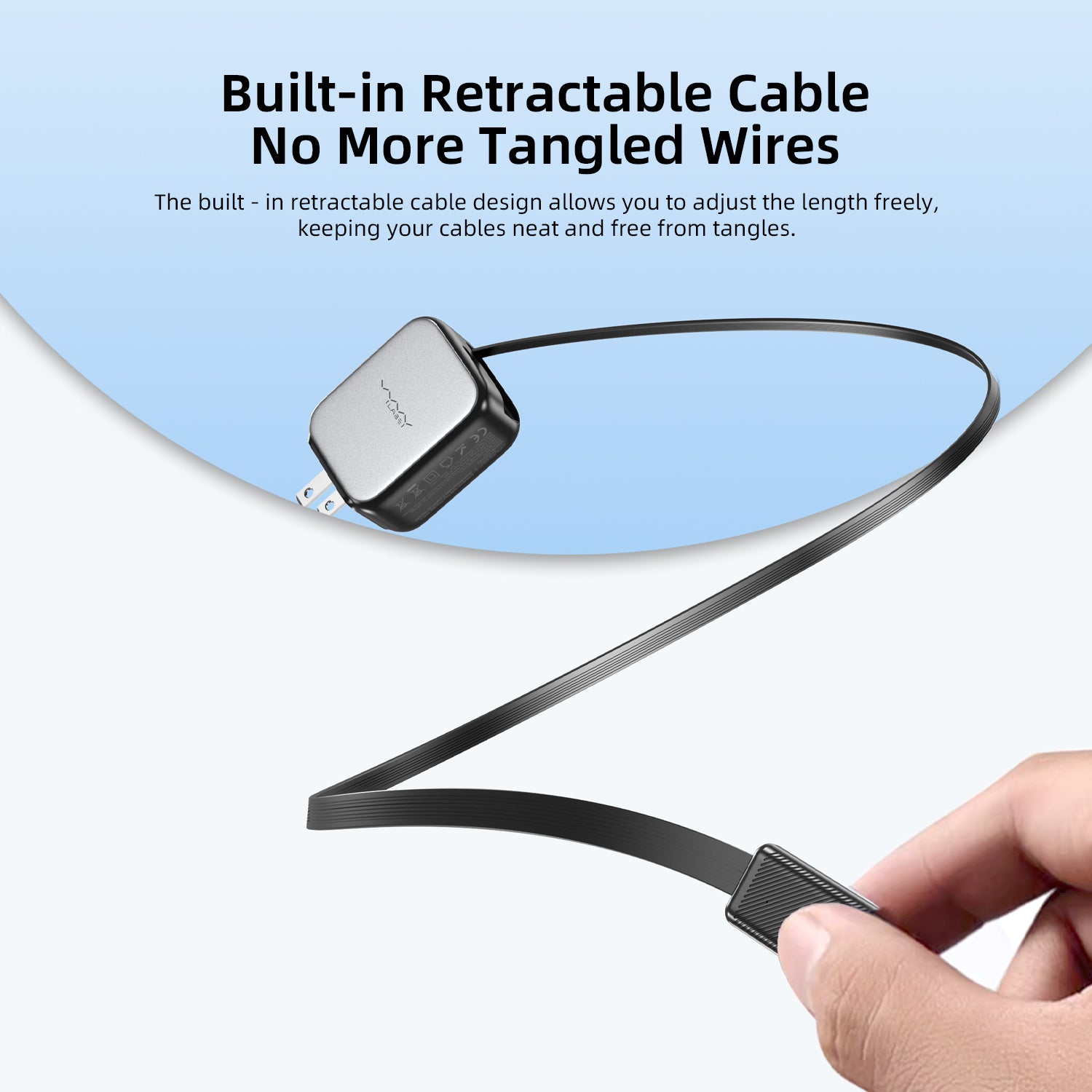 Vyvylabs Swiftshine GaN Fast Charger 30W C with Retractable C Cable