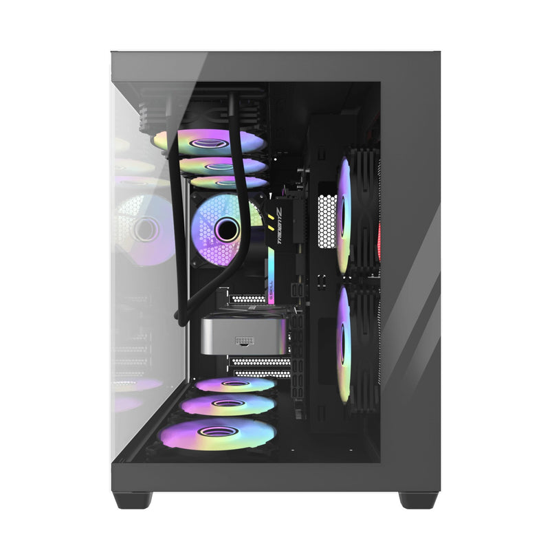 DarkFlash C285P V2 Tempered Glass Side Panel Dual Chamber Luxury ATX PC Case