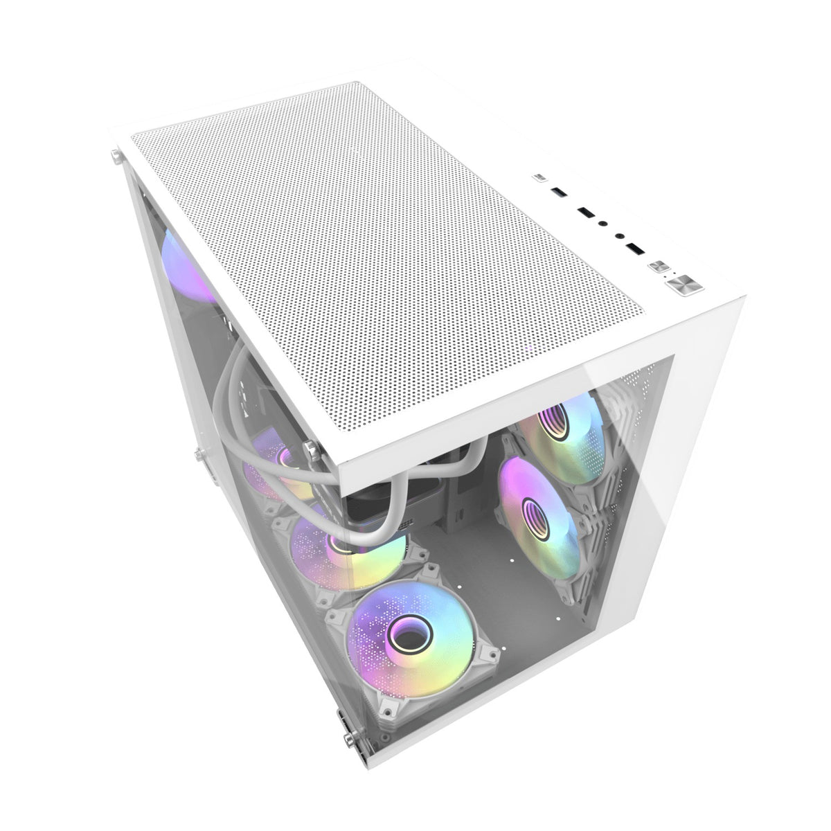 DarkFlash C285P V2 Tempered Glass Side Panel Dual Chamber Luxury ATX PC Case