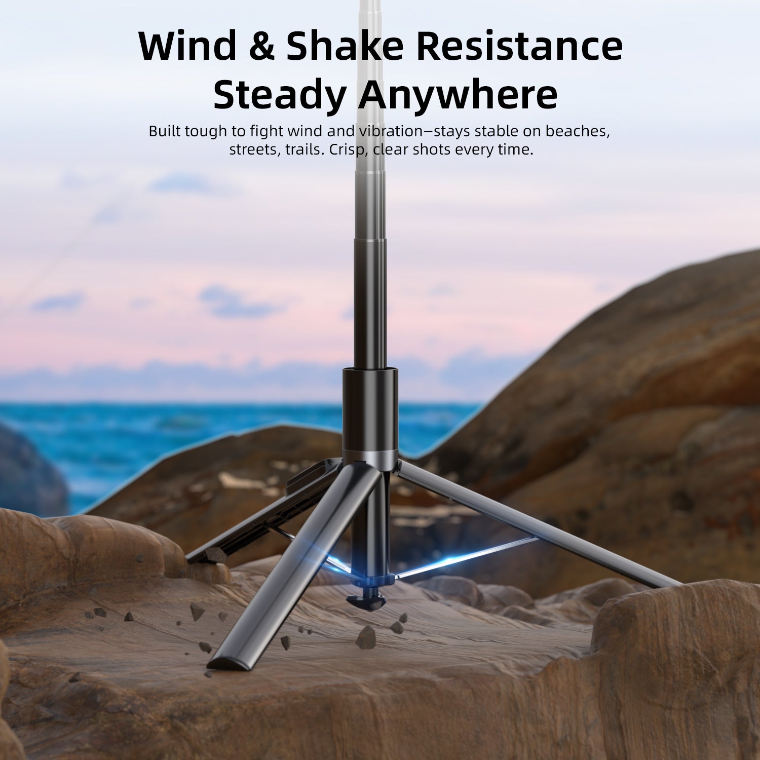 Vyvylabs ZipPop Selfie Stick Tripod (Black) (VBDP02-BK)