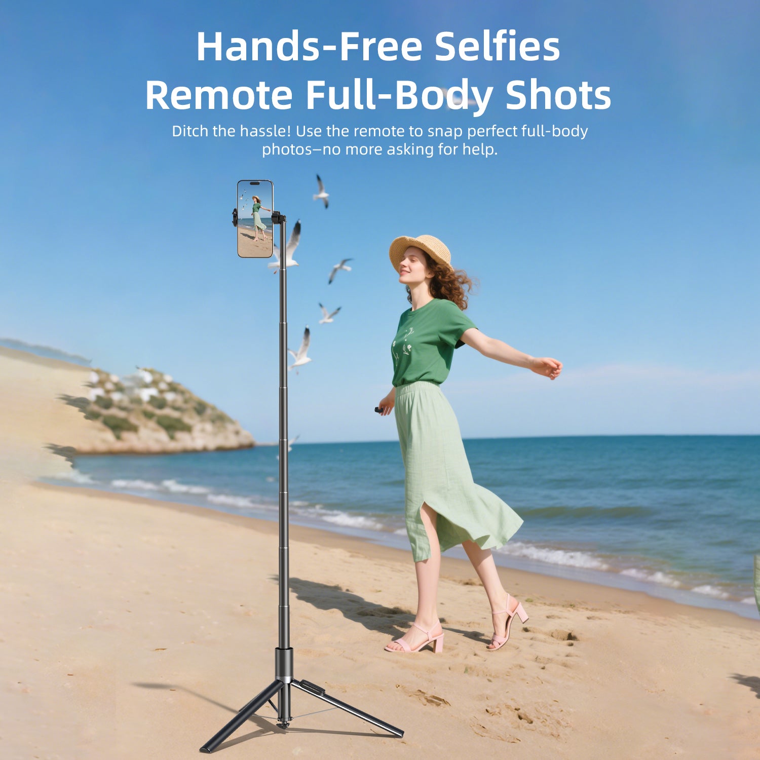 Vyvylabs ZipPop Selfie Stick Tripod (Black) (VBDP02-BK)